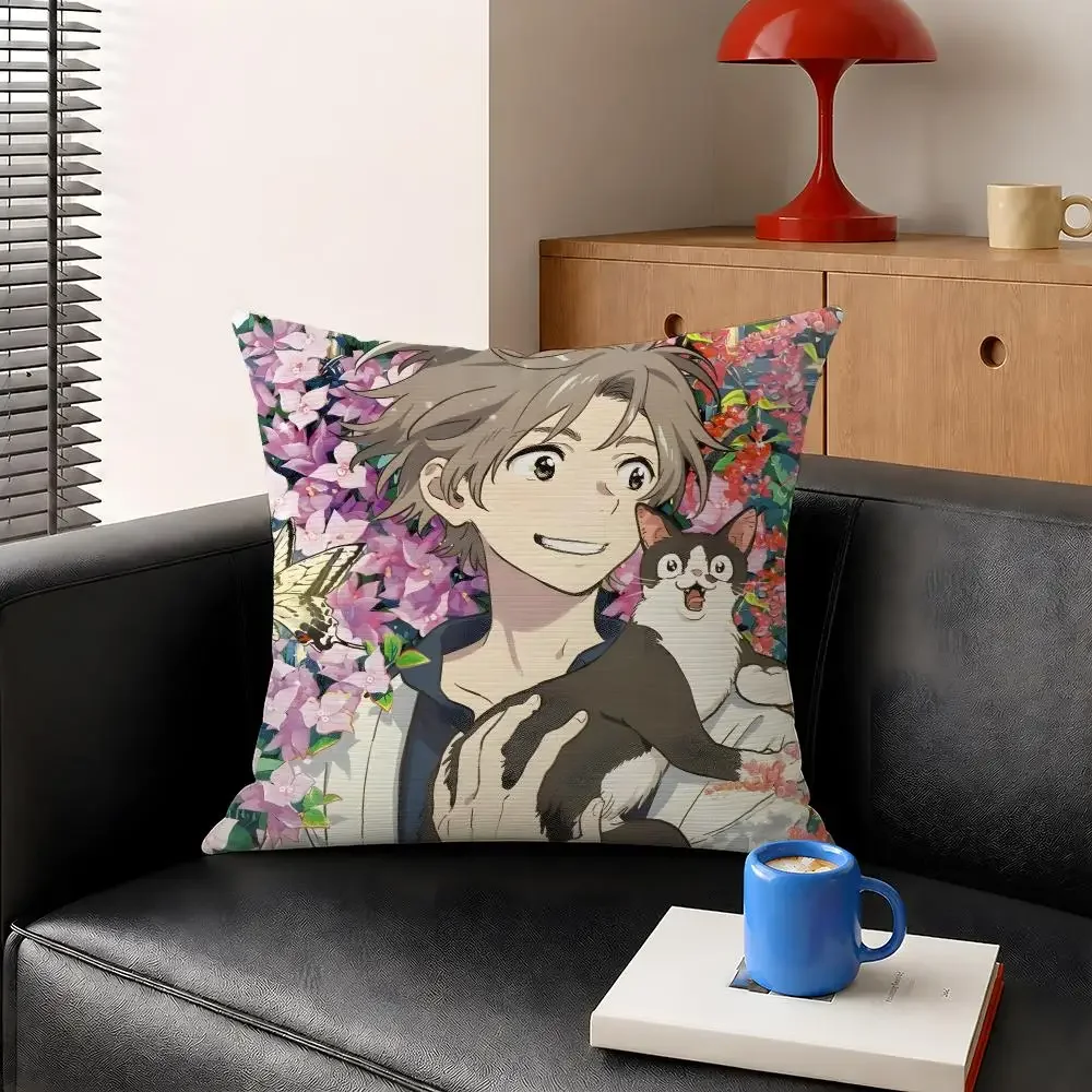 Anime The Stranger by the Shore Shun Mio Cushion Cover Decorative Pillowcase Soft Short Plush Cozy Durable Sofa Home Decor Items