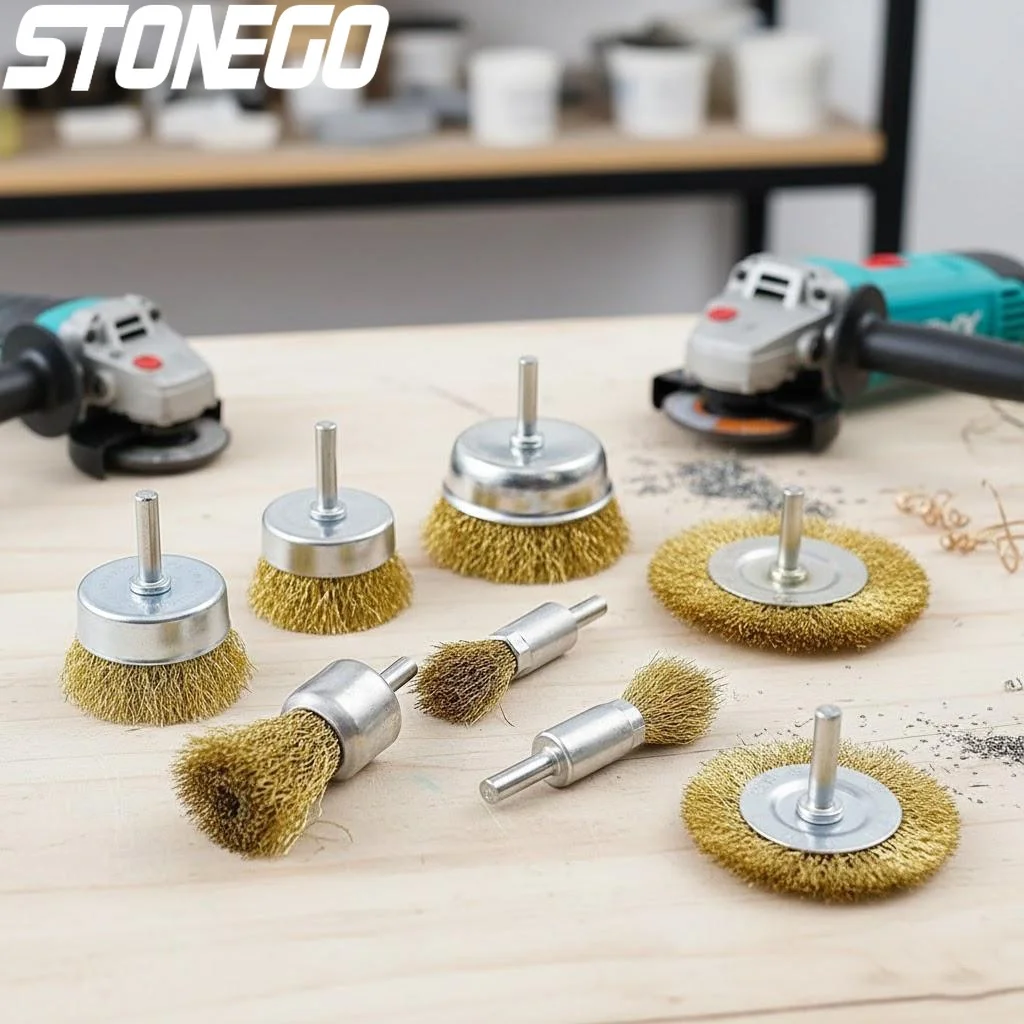 

6Pcs Wire Brush Shaft Grinding Wheel Rust Removal Polishing Brush Electric Grinder Drill Accessories