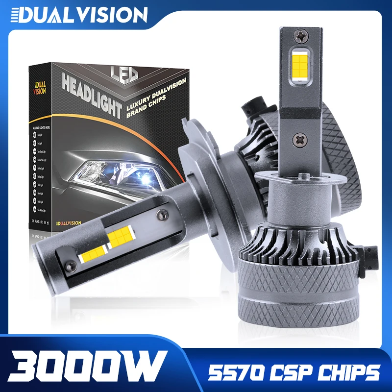 3000 واط H4 LED أضواء السيارات Canbus H7 H1 H8 H9 H11 9005 9006 HB3 HB4 9012 سيارة Led المصابيح الأمامية 6000 كيلو 12 فولت 12 قطعة CSP السيارات الضباب مصباح لمبات