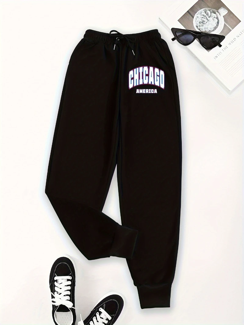 

2025 Autumn and Winter Mens Chicago Sweatpants Breathable Comfortable High-end Luxury Is for Both Men and Women Gym