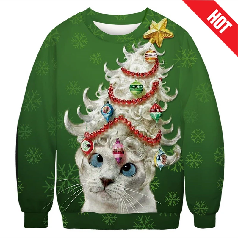 New Funny Christmas Sweater Unisex Men Women Ugly Christmas Sweater For Holidays Dog Pattern Sweater Autumn Winter Xmas Clothing