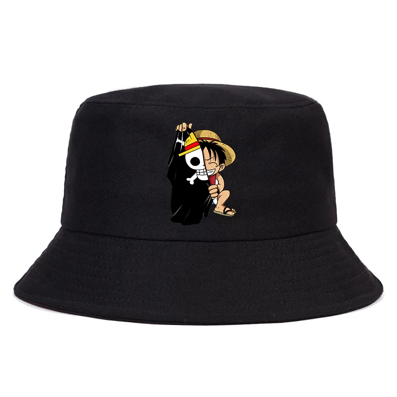 Luffy Gear 5 Summer Hat Women Men Panama Bucket hat Cap The Design Flat Visor Luffy Roronoa Zoro Ullzang Anime Fisherman hat