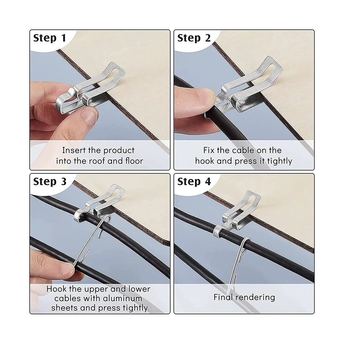 Calor Cable Roof Clips e espaçadores Set, Calha Clips, glacê, 48 pcs