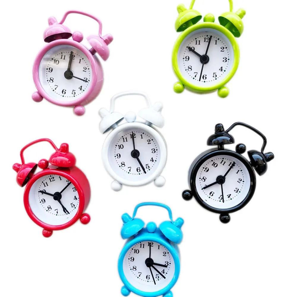 Bell Number Alarm Clock Cute Home Retro Portable Quartz Electronic Mini Decoration Table Round Durable Digital Adapdesk Double