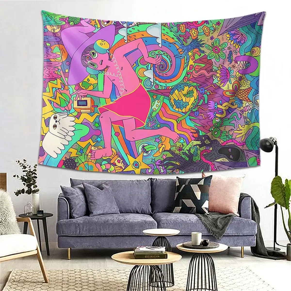 

The Midnight Gospel Trippy Tapestry Decoration Art Aesthetic Tapestries for Living Room Decor Hippie Wall Cloth Wall Hanging