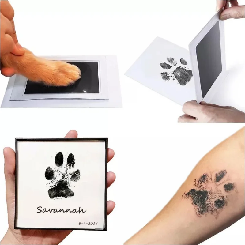 

Cat and dog souvenirs Hand and Foot and Nose Print Impression Maker's Kit Paw Print Clean Touch Ink Pad DIY Inkless Impression