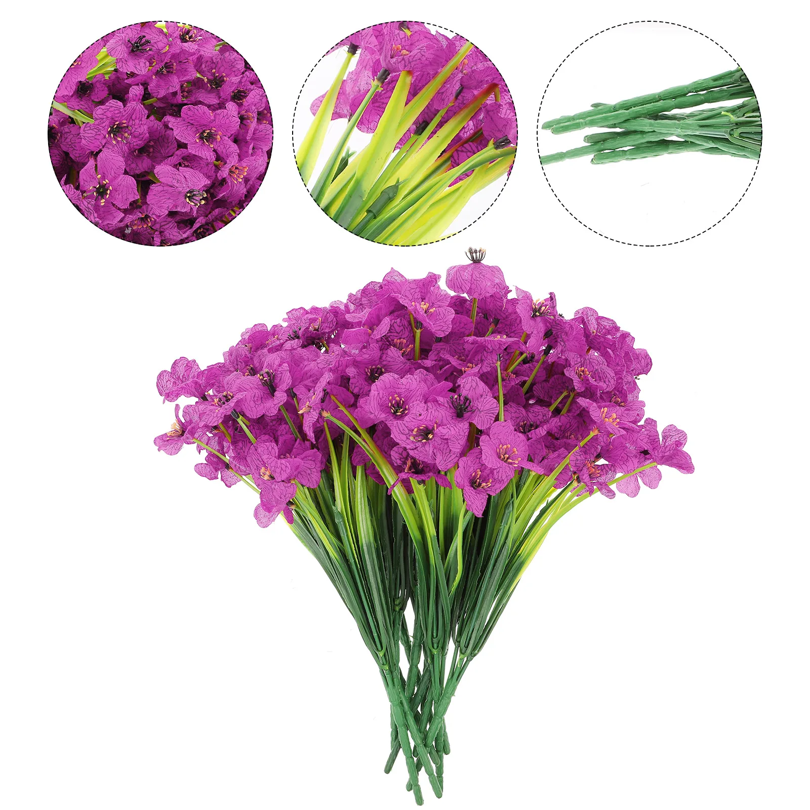 

12 Pcs Artificial Violet Bouquet Silk Cloth Home Decoration Wedding Party Props Lasting Lifelike Spring Grass Flower