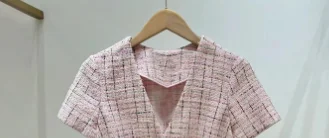 Abito corto per donna 2024 New Spring Tweed Plaid con scollo a v o colletto quadrato vita sottile dolce manica corta o abiti senza maniche