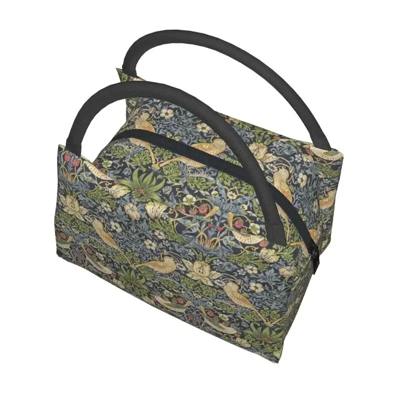 Bolsa de almuerzo aislante William Morris para el trabajo, oficina, patrón textil, refrigerador térmico a prueba de fugas, caja Bento, bolso de hombro para mujer