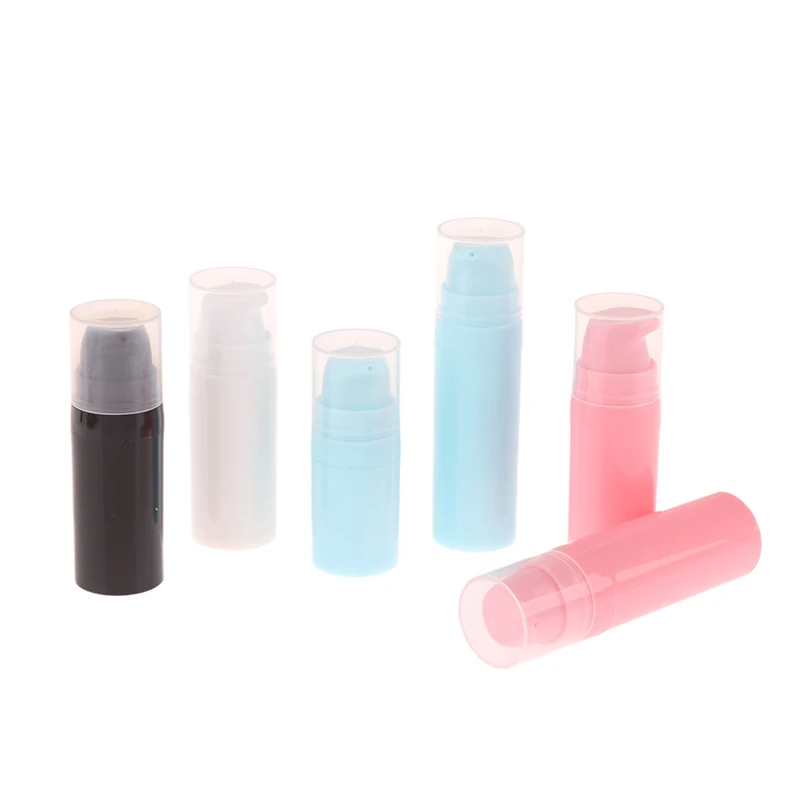 Botellas de loción rellenables, bomba sin aire, contenedor de artículos de tocador al vacío, botella cosmética de plástico vacía, 5ml, 10ml, 15ml