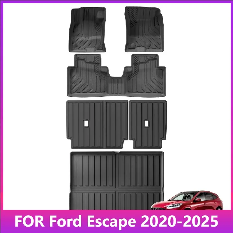 

Автомобильные коврики для Ford Escape/Ford Kuga PHEV (не для гибриды) 2020-2025 TPE 3D грузовой вкладыш багажника/накладка на спинку водонепроницаемая черная