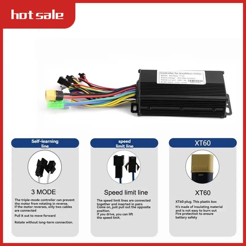 Ebike 3 Mode 36V 48V 52V 60V 22A Sinewave Controller 11 Tubes For 500W Motor Electric Scooter Parts Ebike Controller