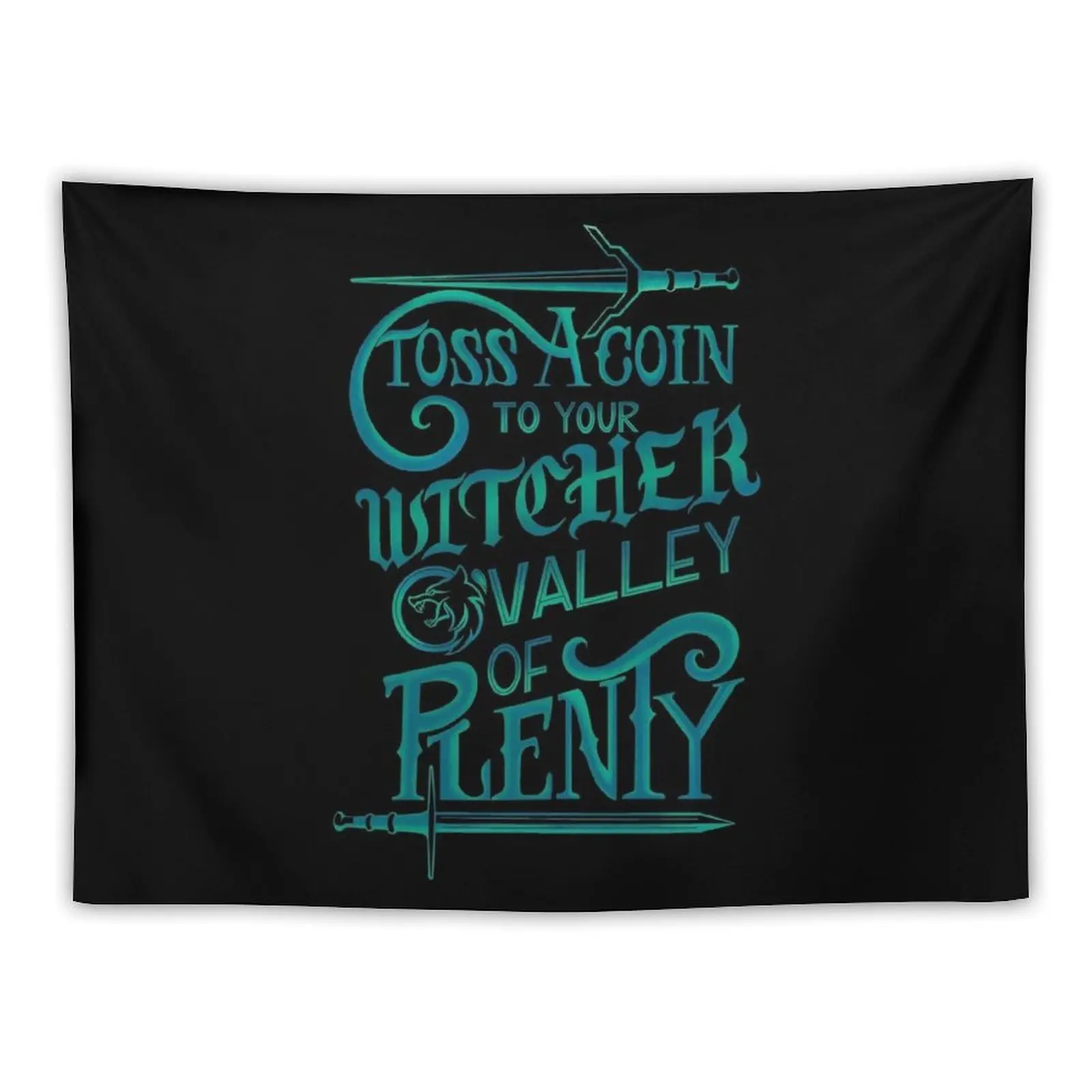 

Toss A Coin to Your Witcher - Black Tapestry Aesthetics For Room Aesthetic Room Decor Wall Carpet Tapestry