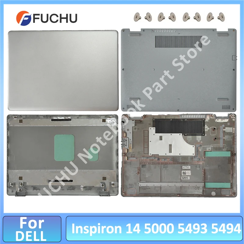 

NEW Laptop Case For Dell Inspiron 14 5000 5493 5494 P120G Replace LCD Back Cover/Bottom Case 0638V6 0MKHFD A D Cover Silver
