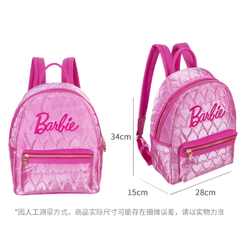 MINISO Barbie Large-capacity Backpack Travel Computer Organizer Tote Bag Portable Girl's Gym Beach Knapsack Cartoon Holiday Gift