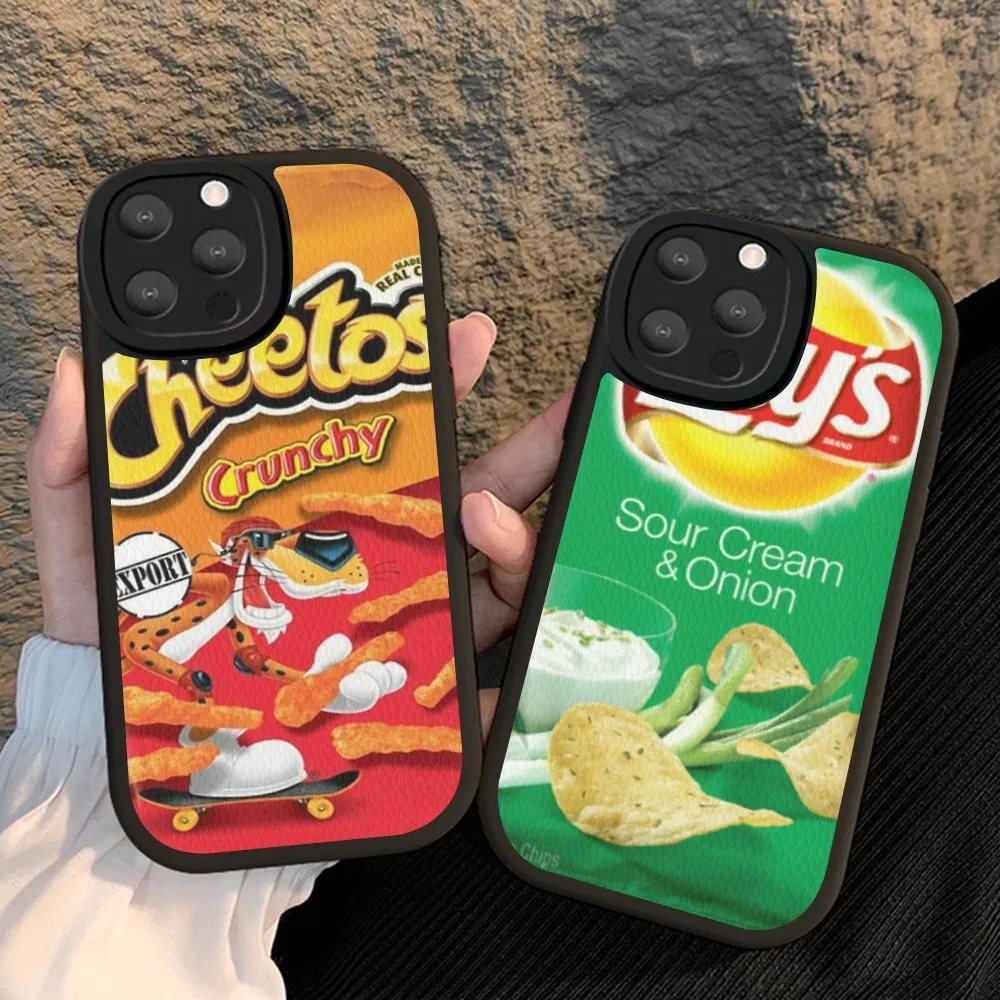 Snacks Chocolate Biscuit Milk  Phone Case Hard Leather For iPhone 16 15 14 13 12 Mini 11 14 Pro Max Xs X Xr 7 8 Plus Fundas