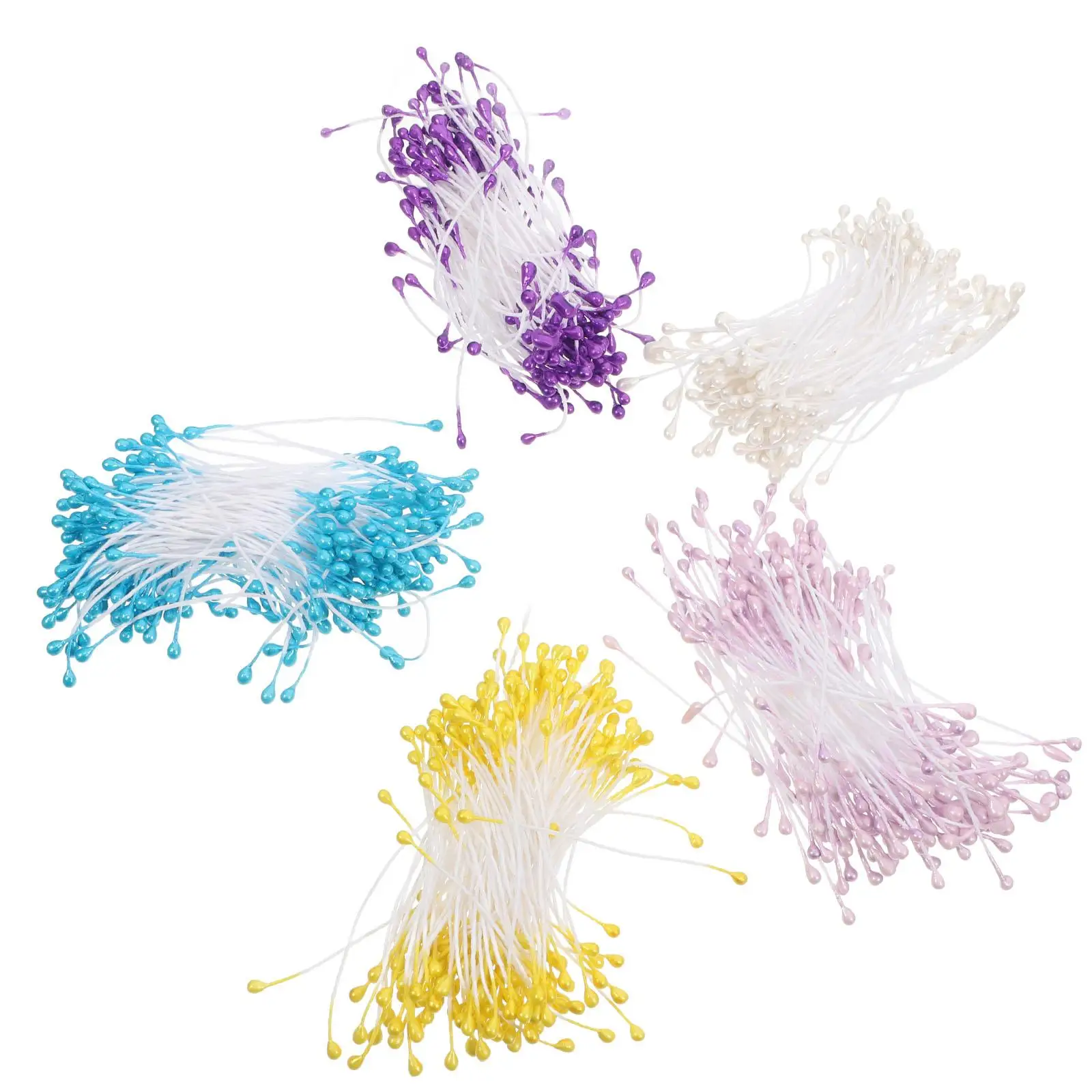 

750 Pcs Artificial Floral Stamens Simulated Pistils Vibrant Colors Sturdy Material DIY Crafts Decorations Flower Making Supplies