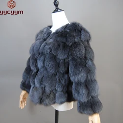 2024 nuovo stile cappotto di pelliccia reale giacca di pelliccia naturale al 100% femminile inverno caldo cappotto di pelliccia di volpe in pelle gilet di pelliccia di alta qualità