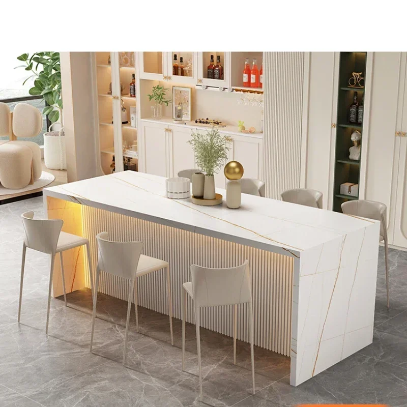 For Rock Plate, Island, Table, Integrated Bar, Luxury Living Room, Open Kitchen, Western Kitchen, Inverted Assembly