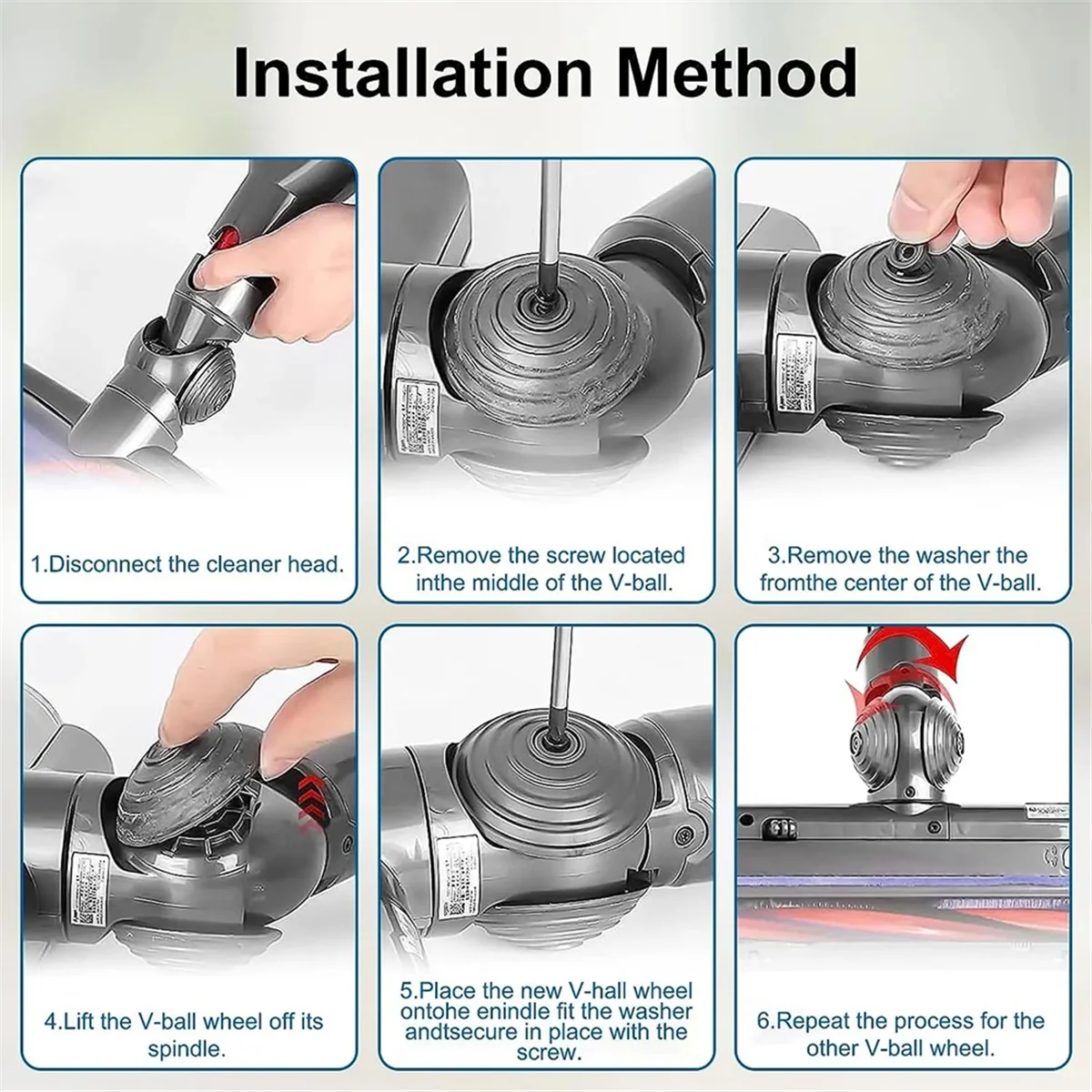 V-Ball ล้อสําหรับ Dyson V10 V11 V15 เครื่องดูดฝุ่น 100W Direct Drive CLEANER หัวล้ออุปกรณ์เสริมอะไหล่