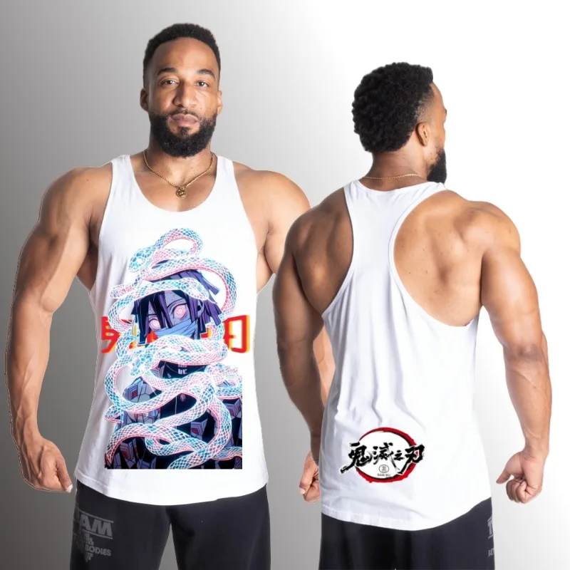 

Bandai Genuine Authorized Popular Japanese Anime Ghost Slayer Character Original Print Y2k Men's Fierce Men's Fitness Vest