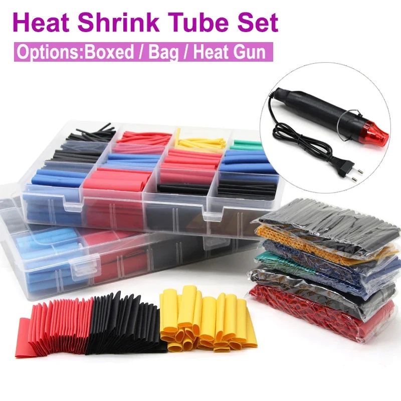 

102-750pcs 2:1/ 3:1 Heat Shrink Wire Wrap Well Cut Wire Insulation Sleeve Connector Repair Cable Protector Heat Shrink Tube Set