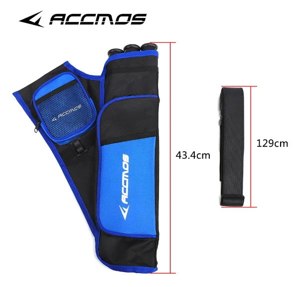 ACCMOS 3 Tubes Arrow Quiver for Archery Hunting Arrows Holder Bag with Adjustable Strap