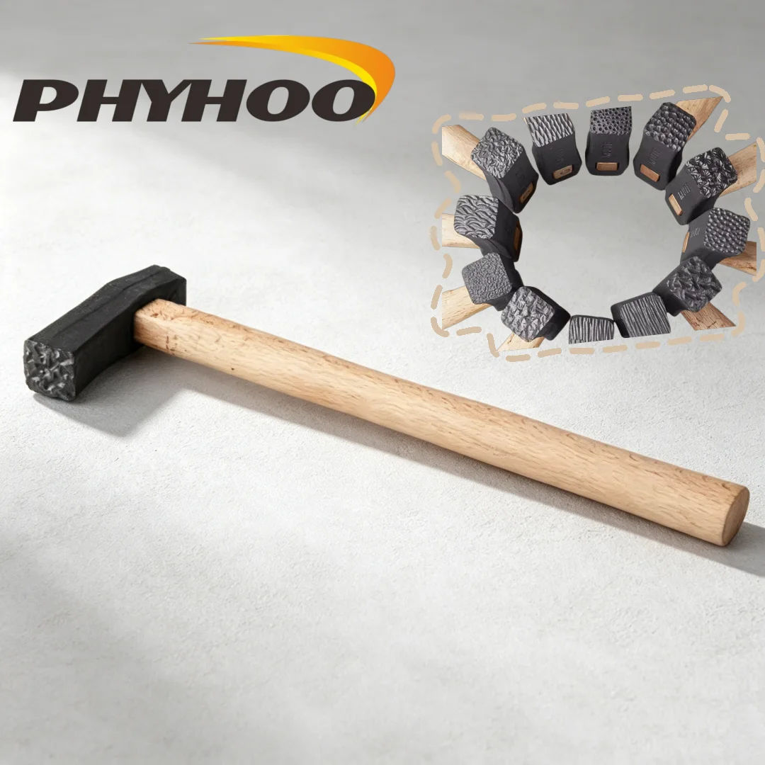 PHYHOO DIY Pattern Texture Hammer Square Pit Striped Wave Making Tools for Gold Silver Metal Ring Bracelet Crafting Helper