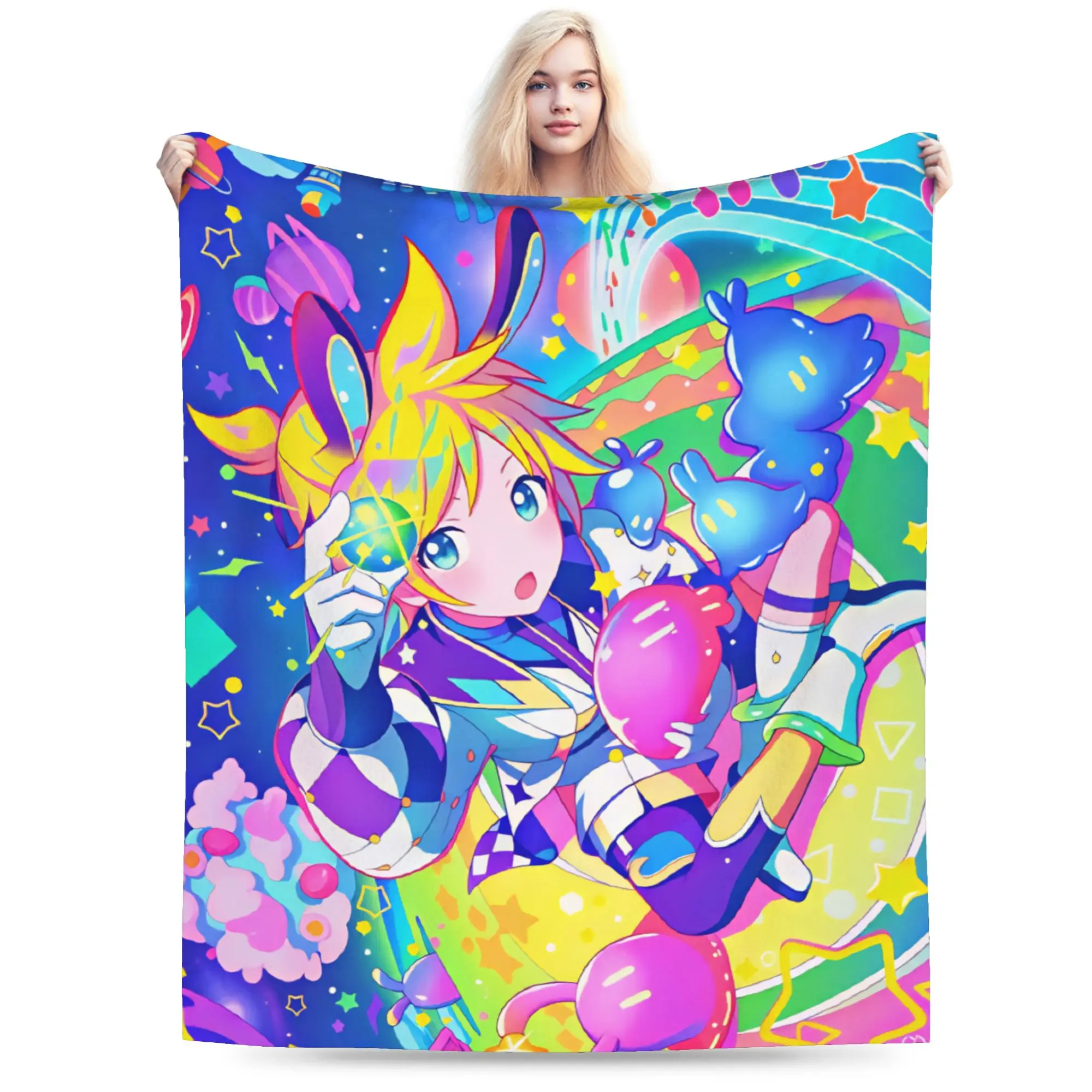 Project Sekais Blanket  Warm Aesthetic Plush Throw Blanket For Kids Bedroom Flannel Bedspread Bed Cover