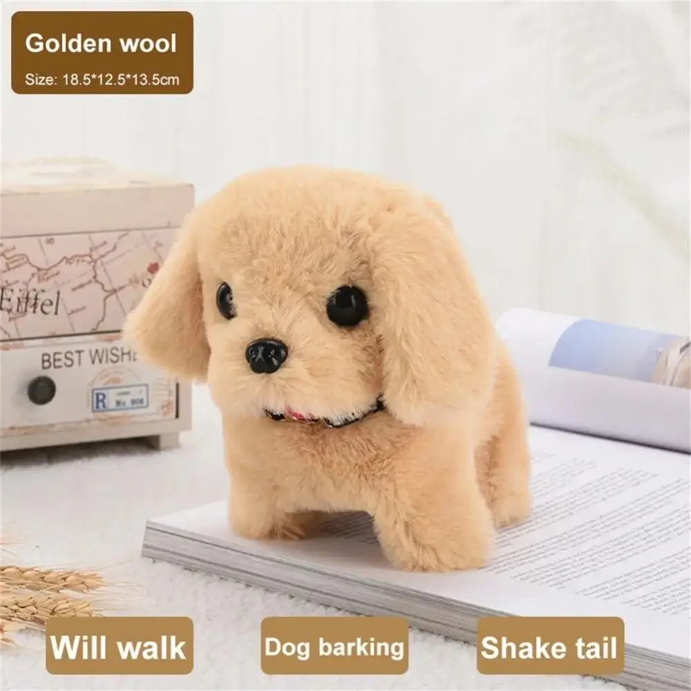 Funny 18CM Simulation Puppy Interactive Brown White Grey Cute Dog Robot Wagging Plush Toys For Kids