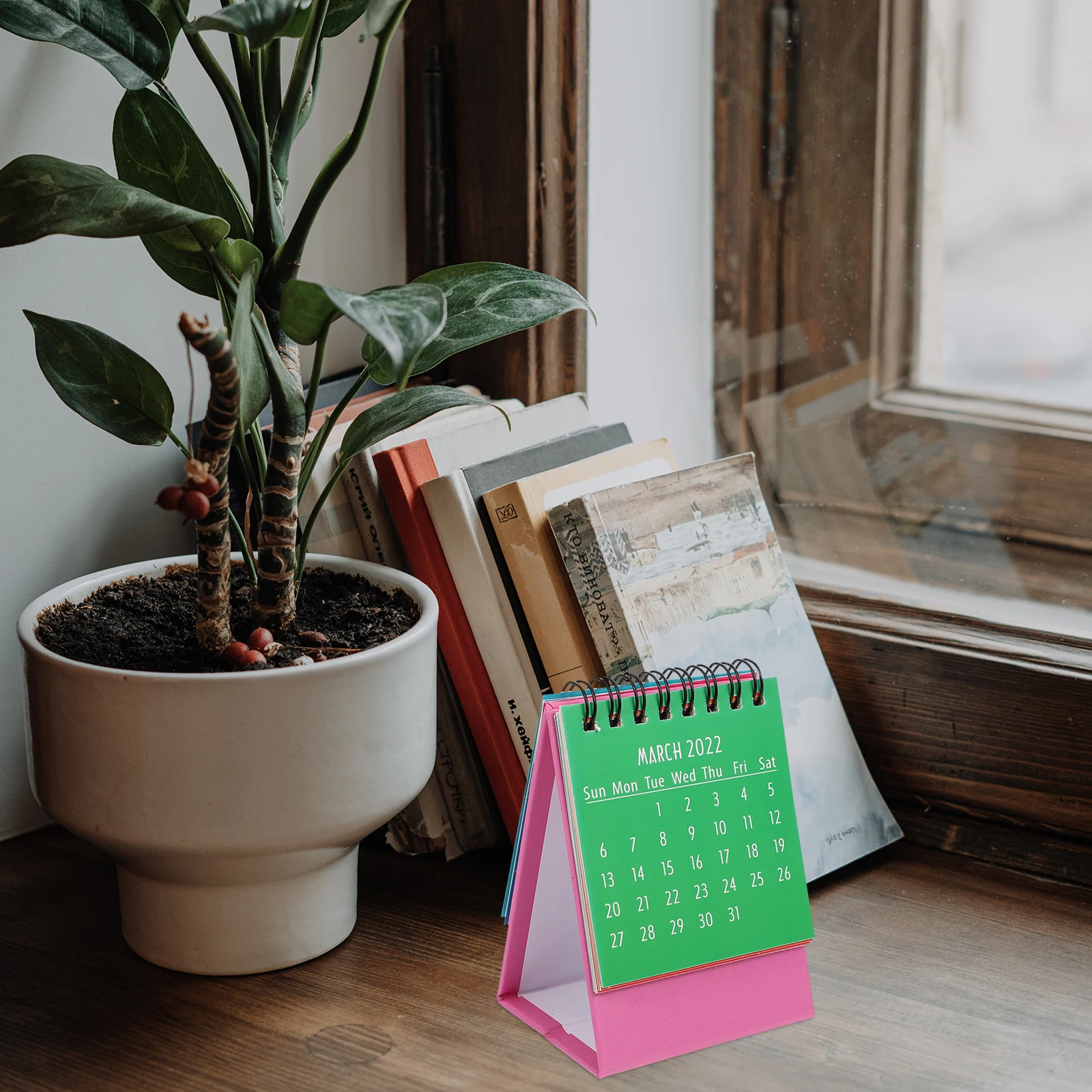 

1pc 2022 Office Mini Notepad Desktop Table Pink Paper Sturdy Creative Memo Planner Home Schedule Calendar Decorative Printed