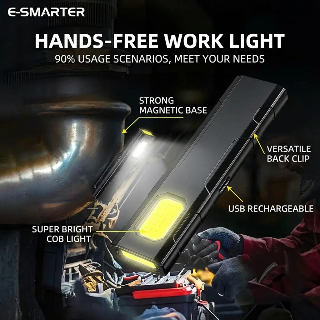 

Магнитный портативный перезаряжаемый мини-фонарик-брелок LED 800 лм, карманный фонарь для работы, кемпинга, экстренных случаев, использования в автомобиле