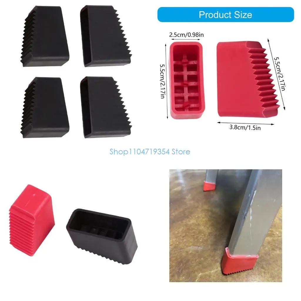 0XLD 4Pcs Ladder Feet Cover Cushion Extension Ladder Cover Security Bumper Replacement for Ladder Security Accessories