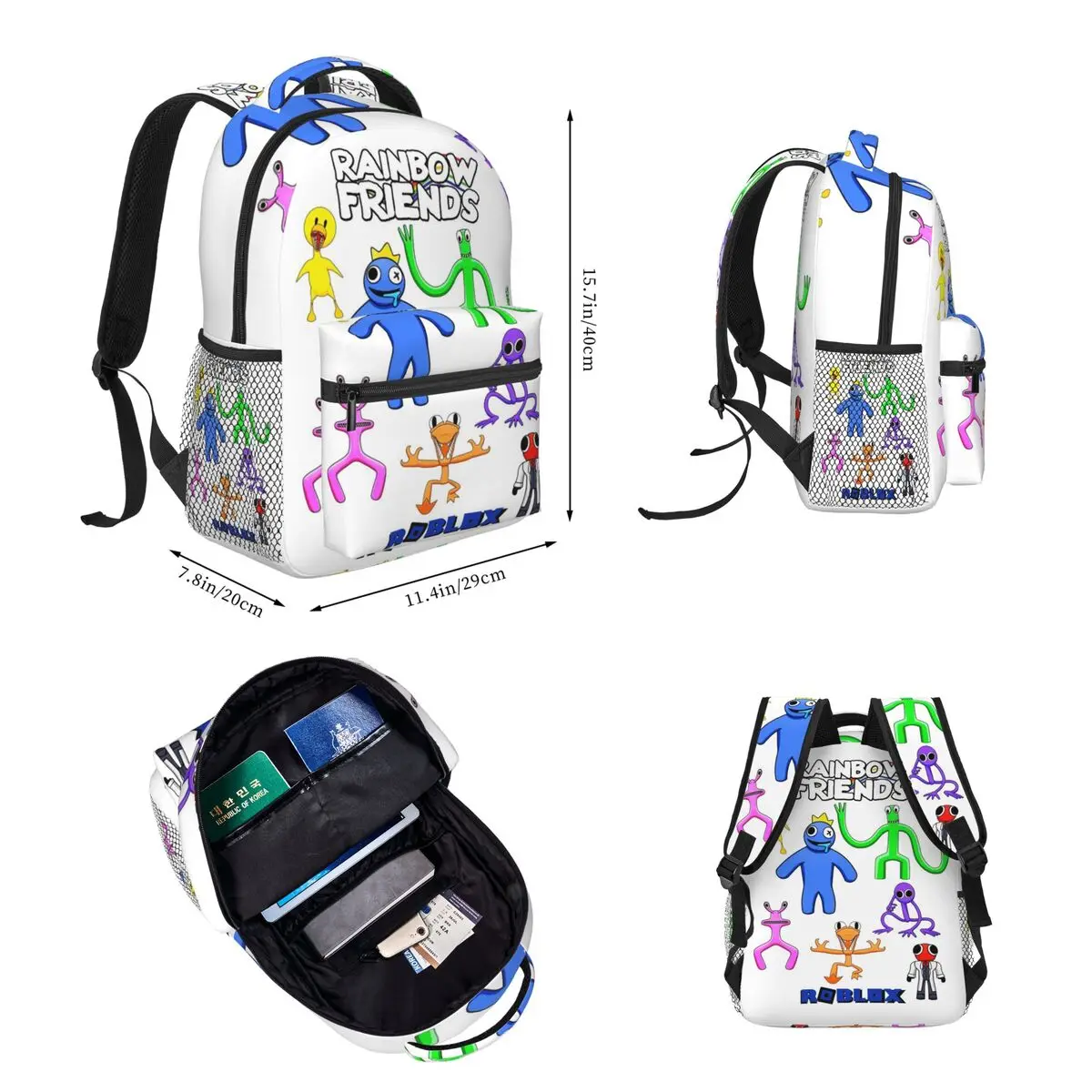 Rainbow Friends plecaki chłopcy dziewczęta Bookbag studenci torby szkolne kreskówki plecak dla dzieci torba na lunch torba na długopis trzyczęściowy