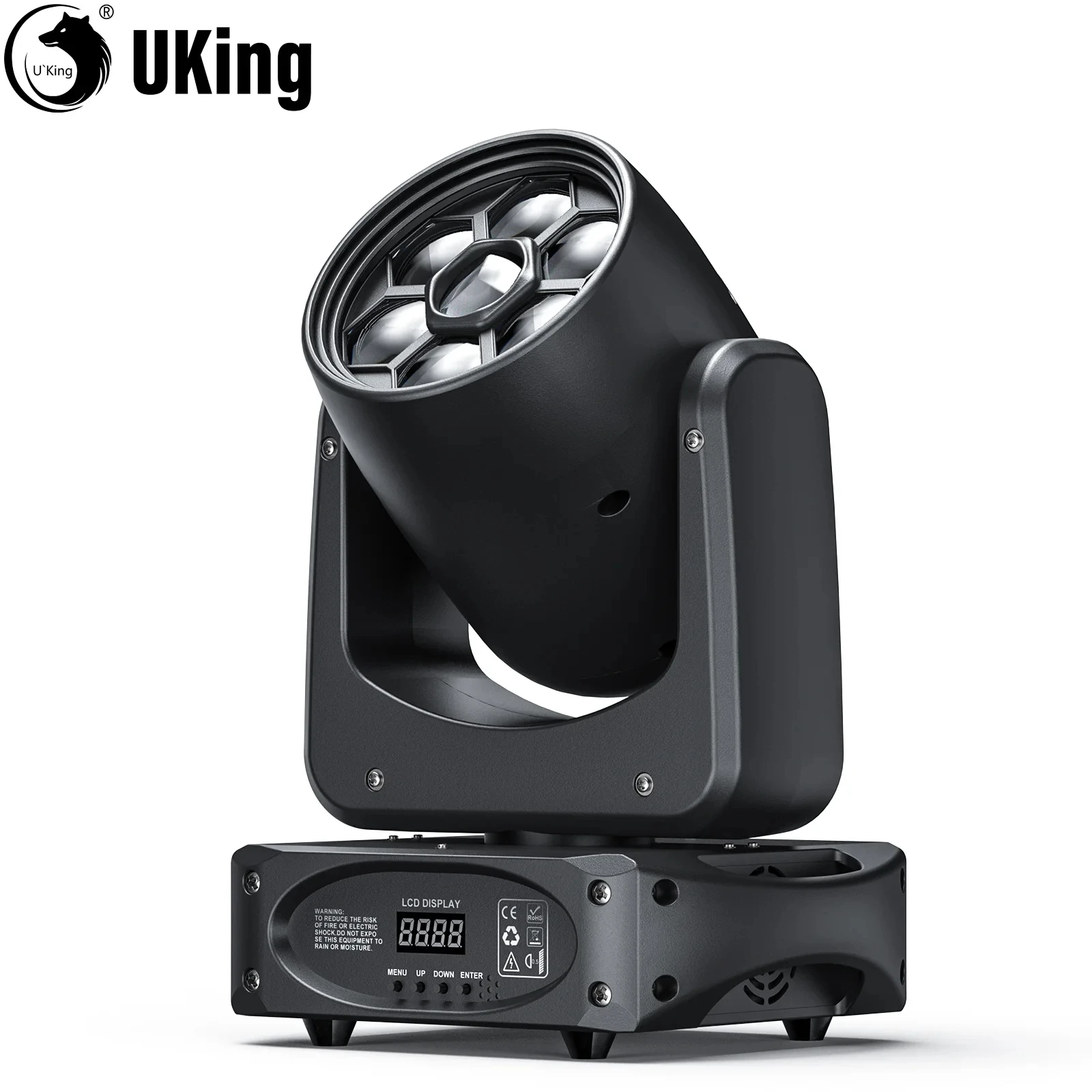 U'King-luces con cabezales móviles de ojo de abeja, 150W, RGBW Gobos, luces de escenario, Control DMX512, luces de DJ para Navidad, Fiesta Disco, Club, Bar, espectáculo