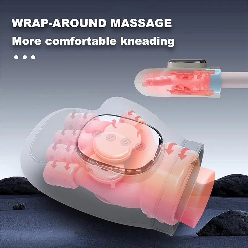 ถุงมือนวดไฟฟ้าไร้สายพร้อมระบบทำความร้อนและแรงดันลม บรรเทาอาการปวดจากโรคข้ออักเสบ โรคปลอกถุงมืออักเสบ อาการเมื่อยล้าของนิ้วมือและฝ่ามือ