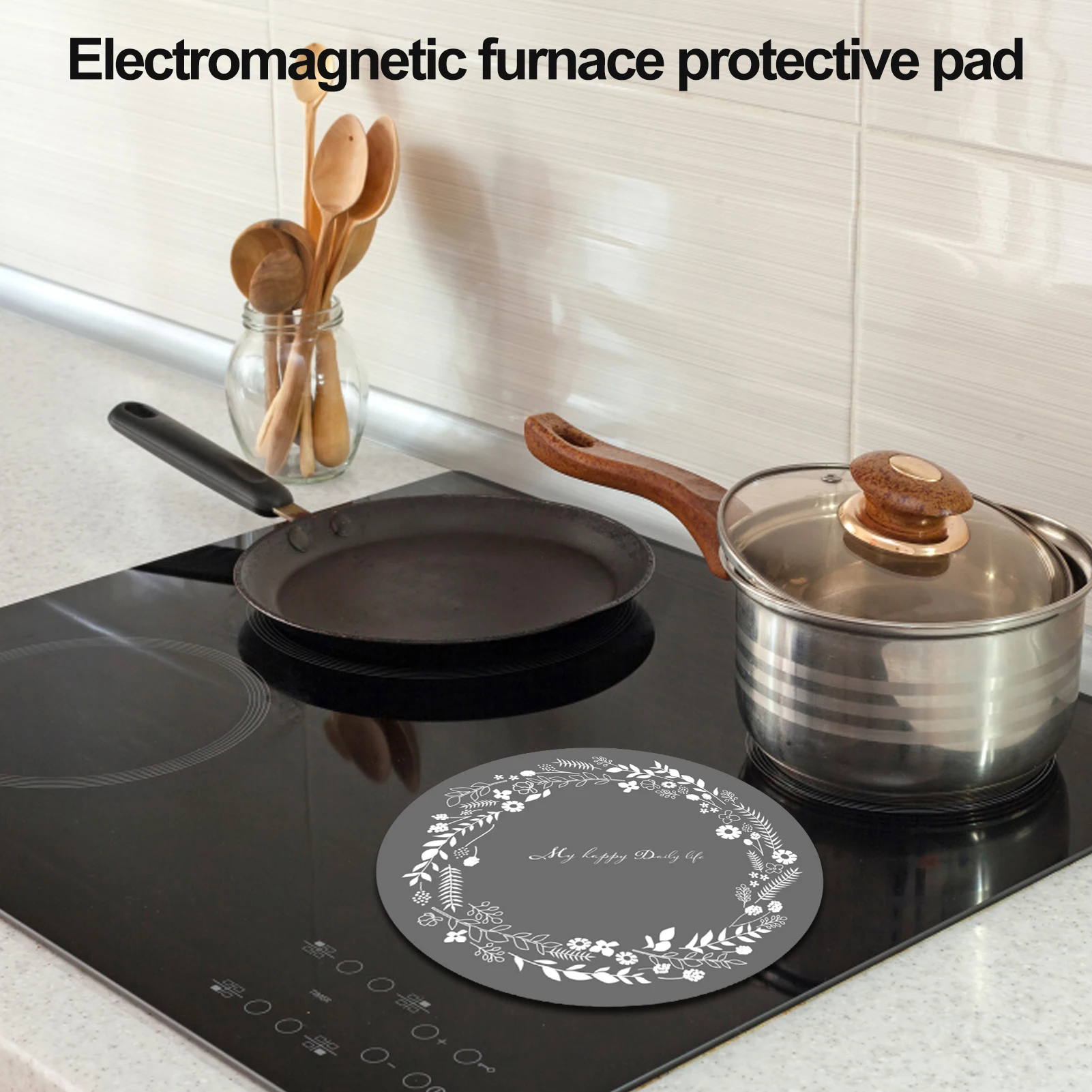 Stove Mat Pad Fiberglass Induction Cooktops Electromagnetic Non-slip Silicone Scratch Protector Pad for Induction Cooker