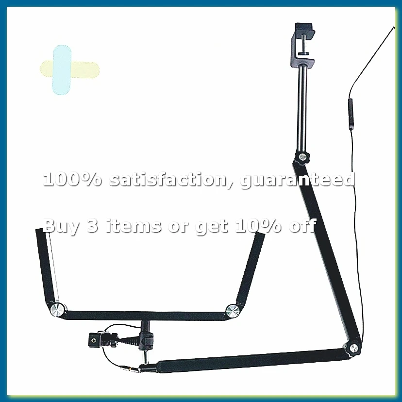 26-Inch Three-Lamp Desktop Lamp 30W Folding Cantilever Half-Moon Lamp with Desktop Clamp and Remote Control EU Plug-A12I