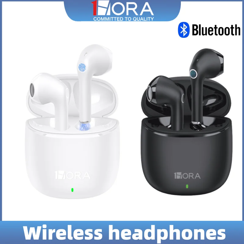 1HORA TWS سماعة رأس بخاصية البلوتوث AUT201 Deep Bass Effect Smart Touch HD Call خفيفة لجميع الهواتف الذكية سماعة لاسلكية تعمل بالبلوتوث