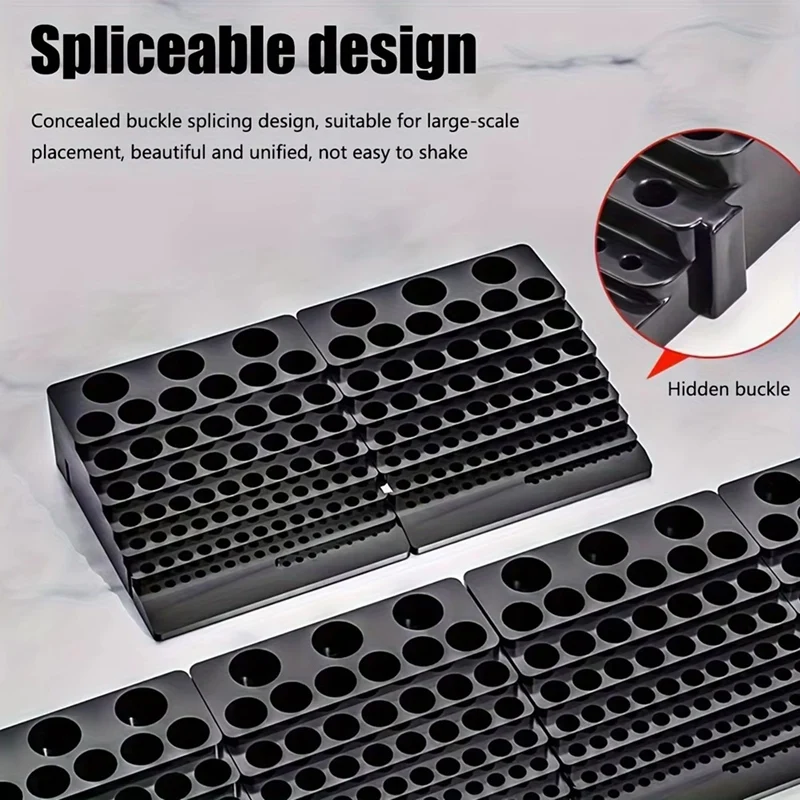 ABVJ-85 รูเครื่องมือผู้ถือบิตกล่อง,Mandrel เจาะ Bench เครื่องมือหลุมไขควงผู้ถือ Bit เจาะหัว Storage Case,สีดํา