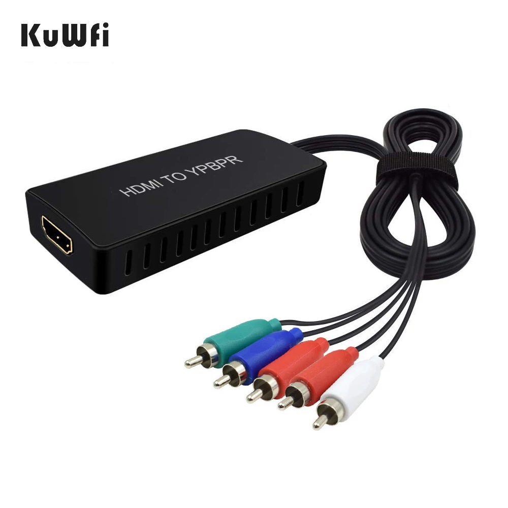 KuWFi Adapter konwertera HDMI na YPBPR R/L wyjście Audio 5RCA RGB konwerter Adapter R/L wyjście Audio