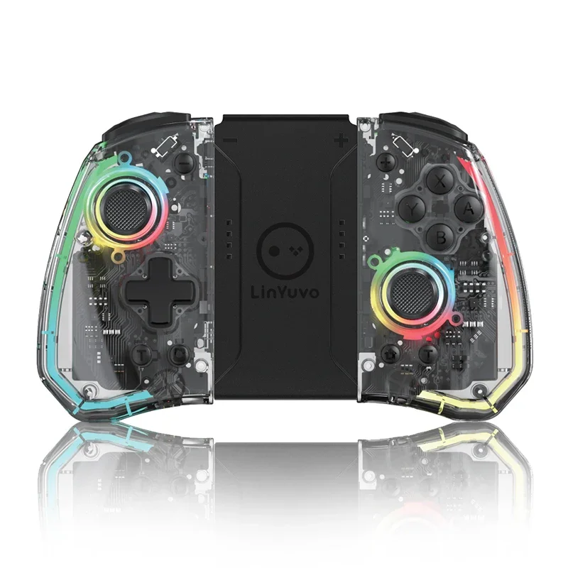 

KS40-1RGB Gamepad for Switch Switch OLED Lite Wireless Game Controller Transparent Six Axis Joystick Joy Pad
