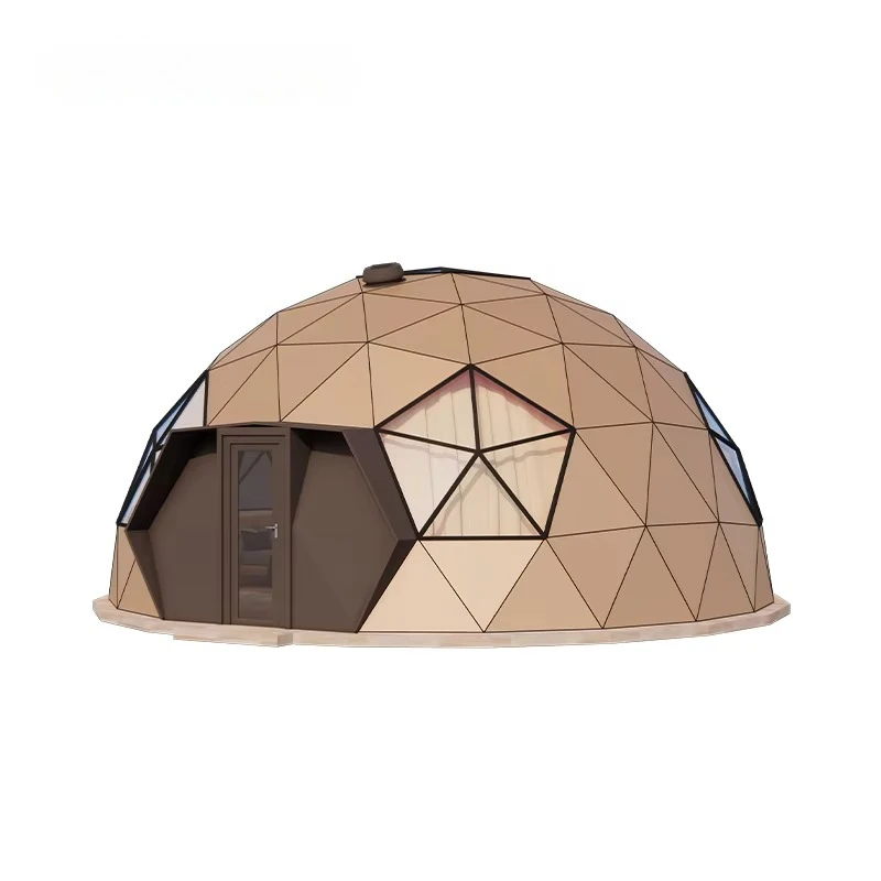 6m-10m Waterproof Soundproof Fireproof Geodesic Dome Tent Igloo Glamping with Bathroom Stove Jacuzzi Loft Wood Floor for Resorts