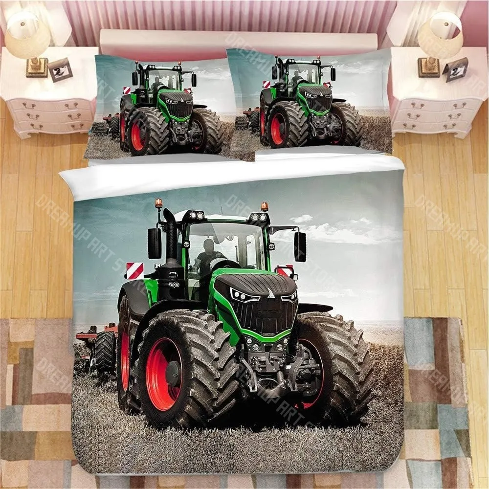 3D Printing Tractor Duvet Cover Boys Tractor Bedding Set Truck Bedding Farm Tool Cart Comforter Cover