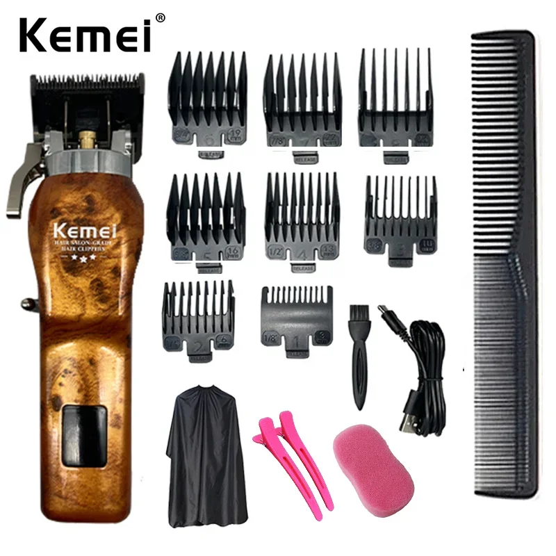 Kemei barbearia profissional acessorios KM-2291 cross-border new automatic grinding LCD digital display USB hair clipper