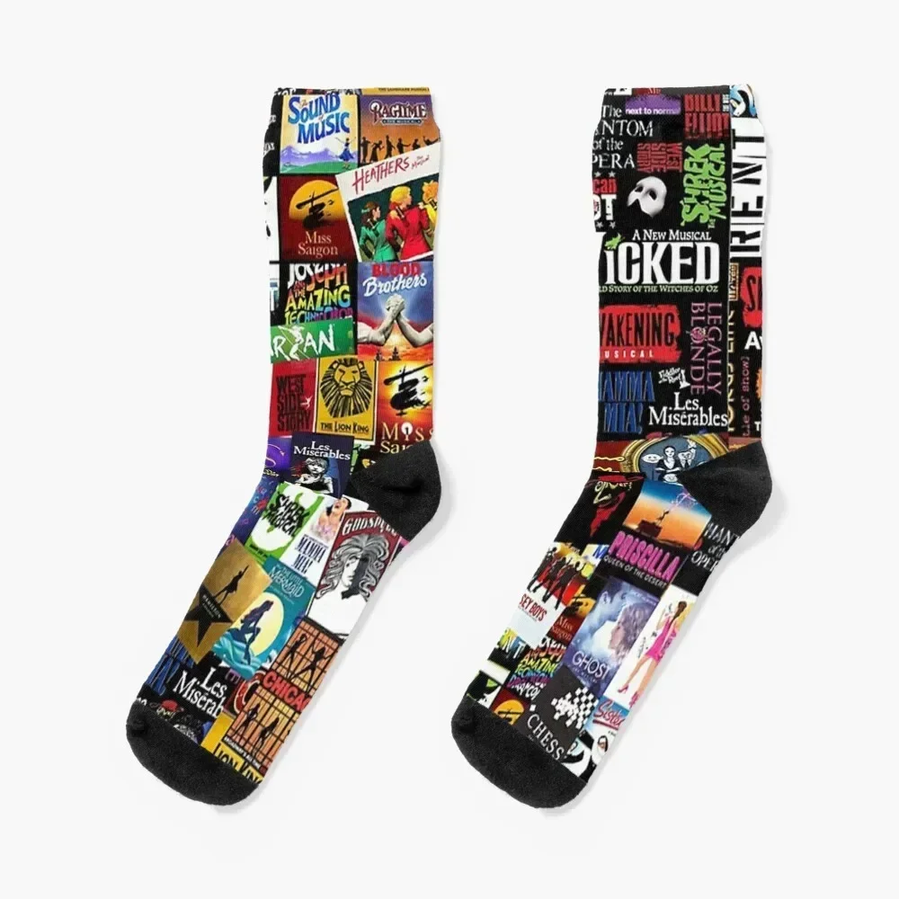 

music collage newest Socks anti-slip golf Socks For Girls Men's