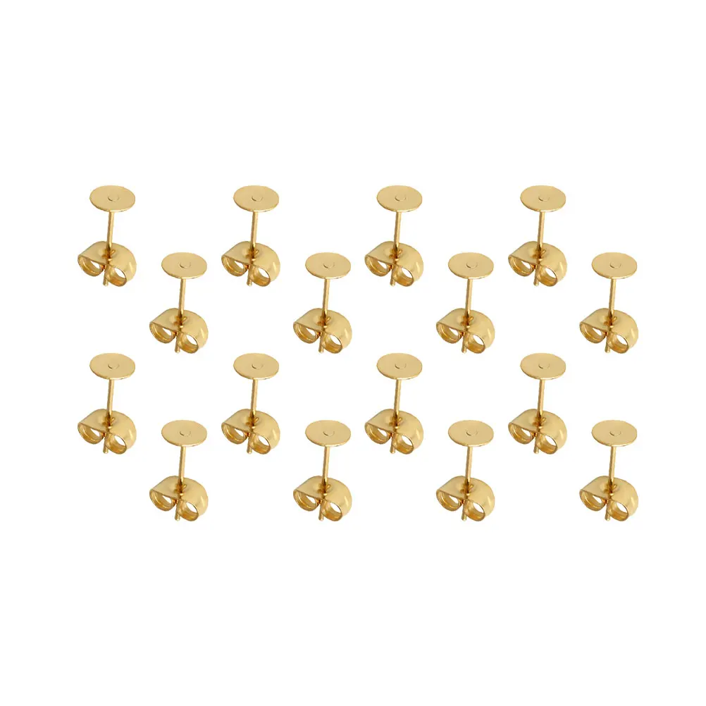 

50pcs 25 Pair Earring Stopper Back Set Stainless Steel Lightweight DIY Jewelry Supplies Flat Pad Posts Replacement Earrings