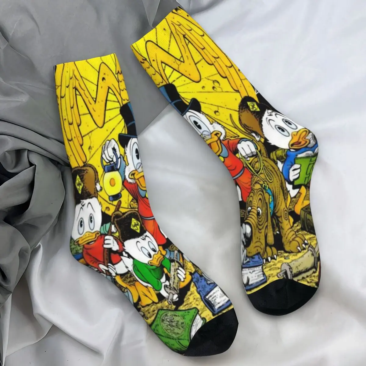 

Scrooge McDuck Stockings Graphic Fashion Socks Winter Anti Slip Socks Men's Outdoor Sports Breathable Socks