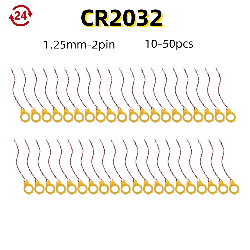 10-50 قطعة CR2032 أسلاك البطارية 2Pin دفتر BIOS CMOS بطارية الكمبيوتر المحمول اللوحة الأم بطارية 3 فولت مع لاصق 230 مللي أمبير #1