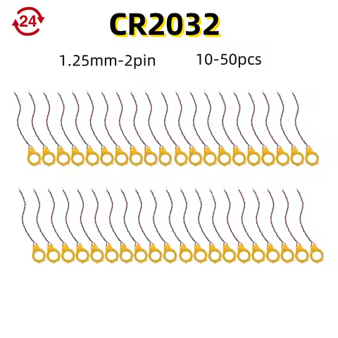 10-50pcs CR2032 Battery Wires 2Pin Notebook BIOS CMOS battery-laptop battery motherboard battery 3V With adhesiv 230MAH